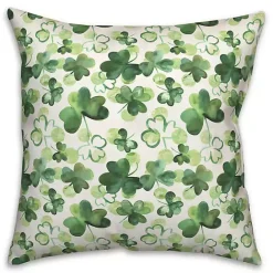 Sale Kirklands Home Watercolor Clovers Indoor/Outdoor Pillow Green
