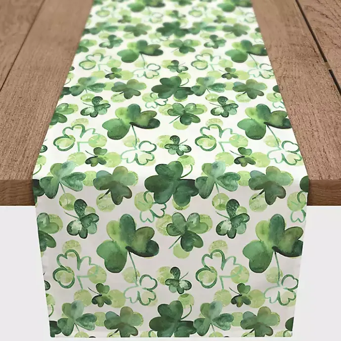 Hot Kirklands Home Watercolor Clovers Table Runner, 90 in.