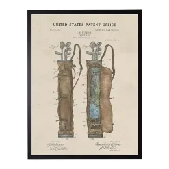 Sale Kirklands Home Watercolor Golf Bag Framed Art Print Tan