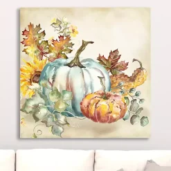 Best Kirklands Home Watercolor Harvest Pumpkins Canvas Art Print