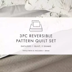 New Kirklands Home Watercolor Leaves Reversible 2-pc. Twin Quilt Set