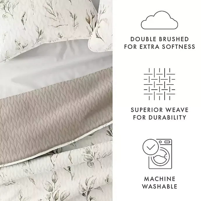 Kirklands Home Watercolor Leaves Reversible 3-pc. King Quilt Set