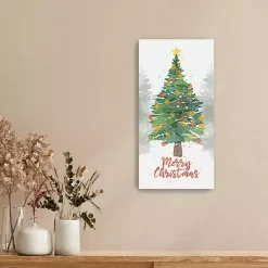 Outlet Kirklands Home Watercolor Merry Christmas Canvas Print, 10x20 in.