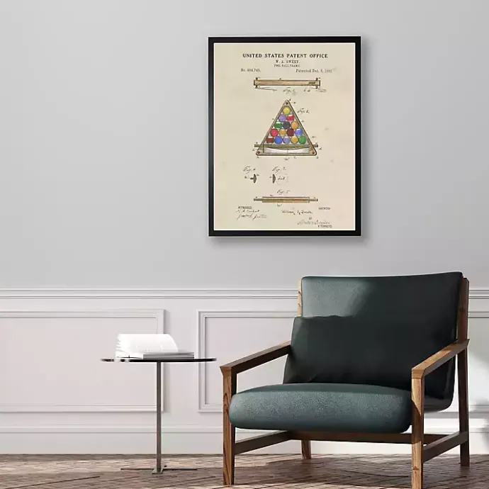 Outlet Kirklands Home Watercolor Pool Ball Frame Framed Art Print Tan