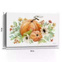 Outlet Kirklands Home Watercolor Pumpkins Canvas Art Print, 24x16 in.
