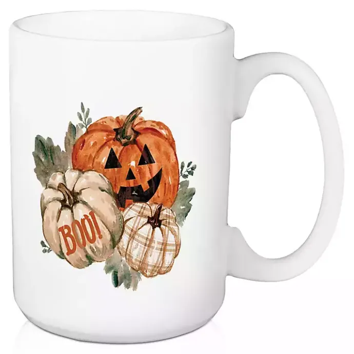 Discount Kirklands Home Watercolor Pumpkins 2-pc. Halloween Mug Set White