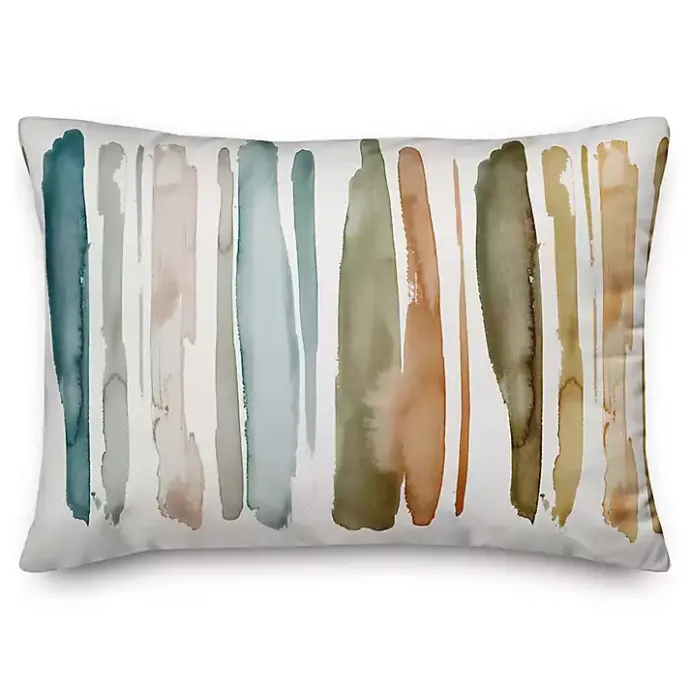 Discount Kirklands Home Watercolor Stripes Transitional Accent Pillow Multi