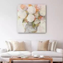 Hot Kirklands Home Watercolor Table Bouquet Canvas Art Print