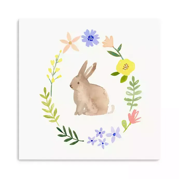 Best Kirklands Home Watercolor Wildflower Bunny Canvas Art Print