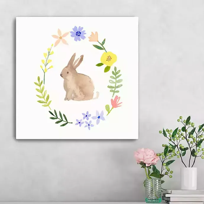 Best Kirklands Home Watercolor Wildflower Bunny Canvas Art Print