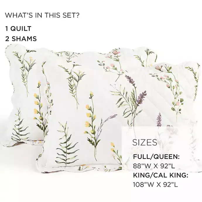 Outlet Kirklands Home Watercolor Wildflower 3-pc. Full/Queen Quilt Set