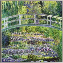 Best Kirklands Home Waterlillies with Japanese Bridge Canvas Art Print