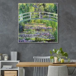 Best Kirklands Home Waterlillies with Japanese Bridge Canvas Art Print