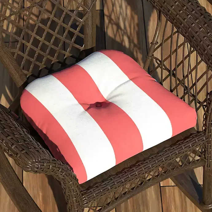 Outlet Kirklands Home Watermelon Awning Stripe Outdoor Chair Cushion