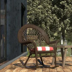 Outlet Kirklands Home Watermelon Awning Stripe Outdoor Chair Cushion