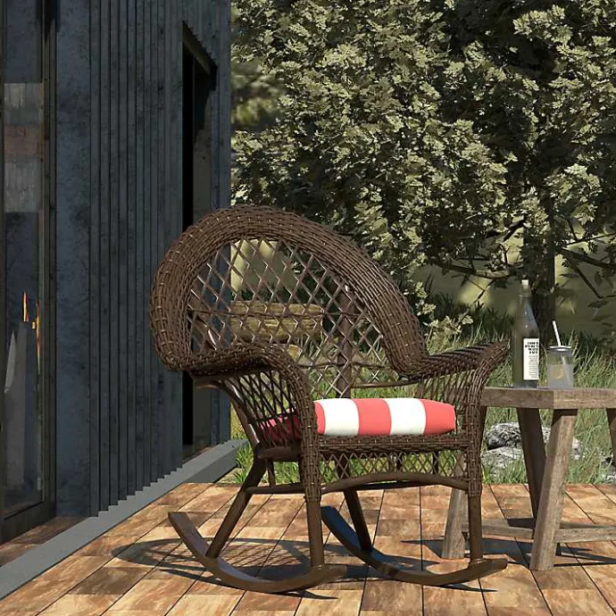 Outlet Kirklands Home Watermelon Awning Stripe Outdoor Chair Cushion