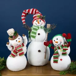 Sale Kirklands Home Waving Snowman with Ear Muffs Figurine White