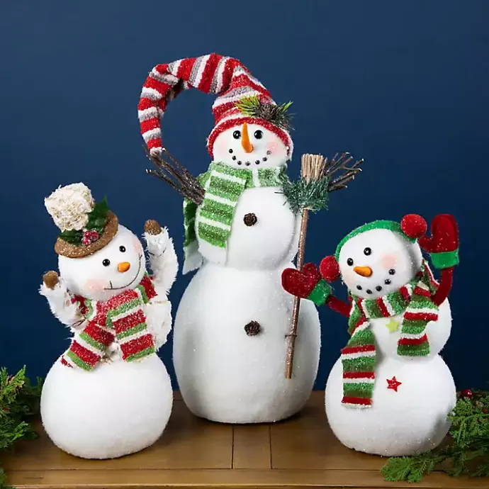 Sale Kirklands Home Waving Snowman with Ear Muffs Figurine White