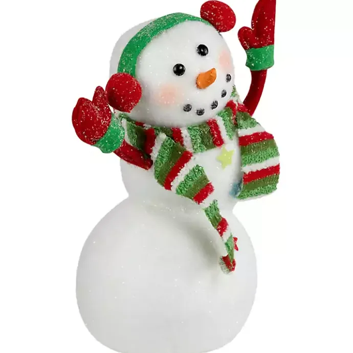 Sale Kirklands Home Waving Snowman with Ear Muffs Figurine White