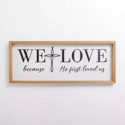 Sale Kirklands Home We Love Because He First Loved Us Wall Plaque White