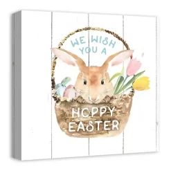 Discount Kirklands Home We Wish You A Hoppy Easter Wall Canvas Art Print White