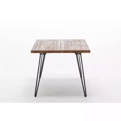 New Kirklands Home Weather Fir Wood and Hairpin Legs Accent Table