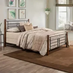 Hot Kirklands Home Weathered Brown Farmhouse Queen Bed