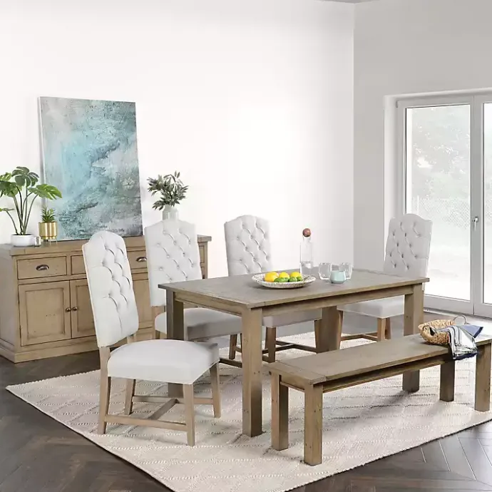 Clearance Kirklands Home Weathered Pine Wood Dining Table Brown