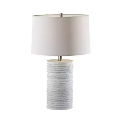 Sale Kirklands Home Weathered Cream Marissa Ribbed Table Lamp