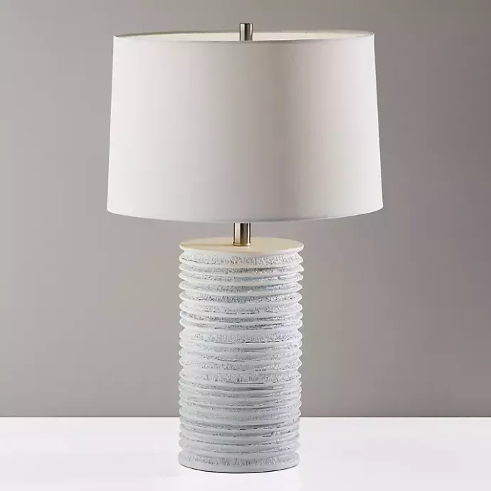 Sale Kirklands Home Weathered Cream Marissa Ribbed Table Lamp