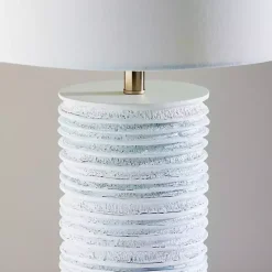 Sale Kirklands Home Weathered Cream Marissa Ribbed Table Lamp