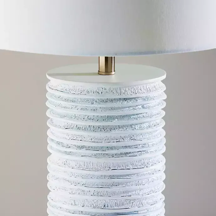 Sale Kirklands Home Weathered Cream Marissa Ribbed Table Lamp