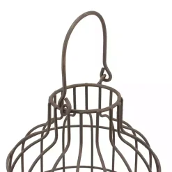 Best Kirklands Home Weathered Wood and Metal Lanterns, Set of 2 Brown