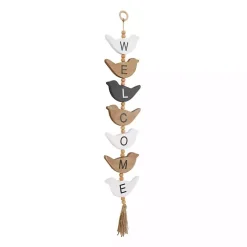 Outlet Kirklands Home Welcome Bird Shaped Wood Wall Sign