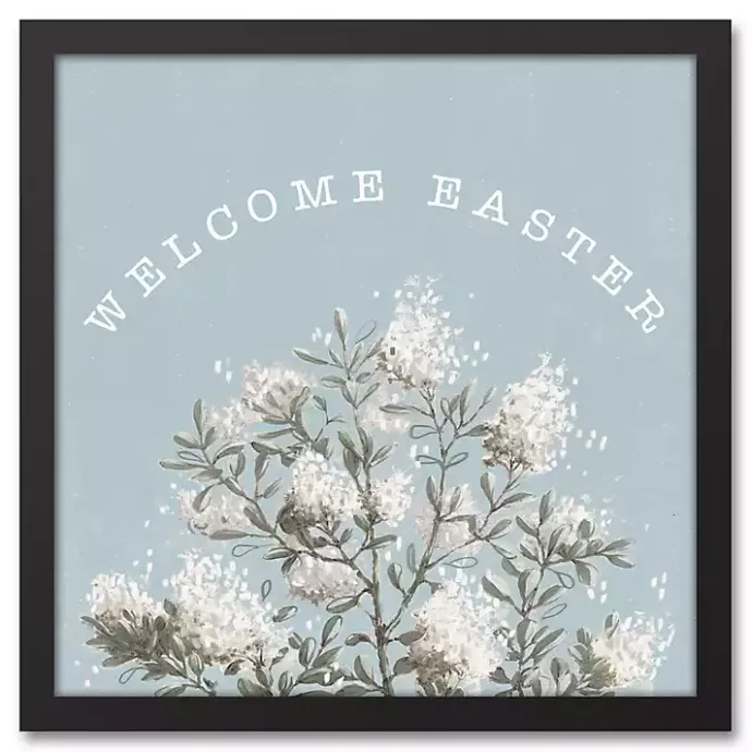 Outlet Kirklands Home Welcome Easter Hydrangea Framed Canvas Art Print