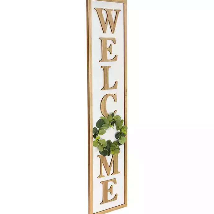 Sale Kirklands Home Welcome Eucalyptus Wreath Porch Board White