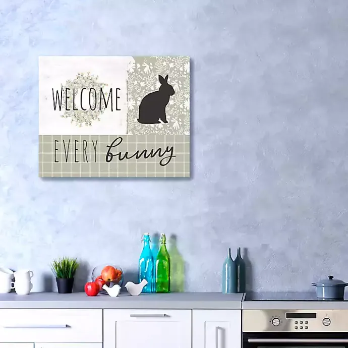 Hot Kirklands Home Welcome Every Bunny Canvas Art Print