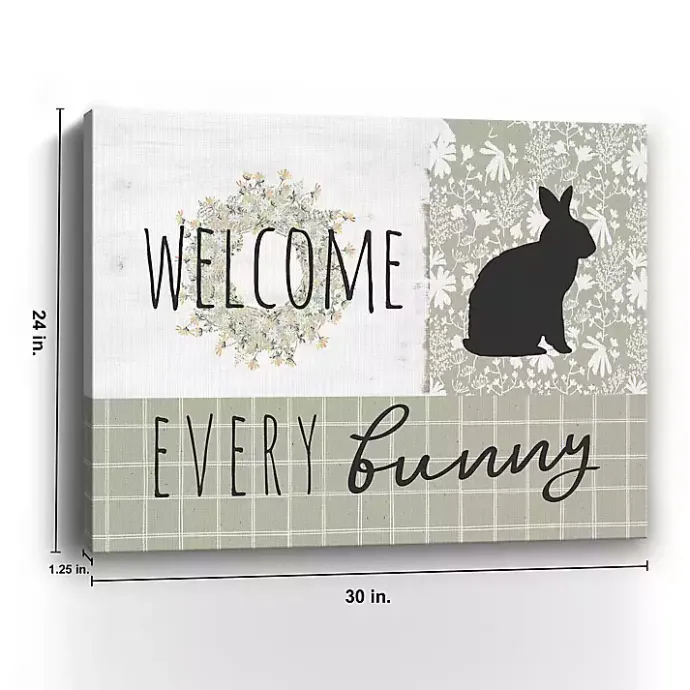 Hot Kirklands Home Welcome Every Bunny Canvas Art Print