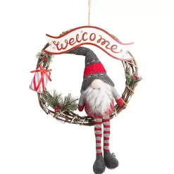 Sale Kirklands Home Welcome Gnome Pine Christmas Wreath Multi