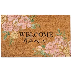New Kirklands Home Welcome Home Pink Floral Doormat