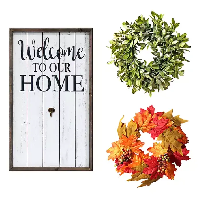 Sale Kirklands Home Welcome Interchangeable Wreath Wall Plaque