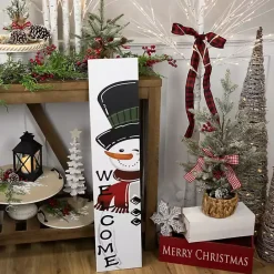 New Kirklands Home Welcome Snowman Christmas Porch Board
