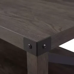 New Kirklands Home Wenge Sable Gray X-Frame Coffee Table