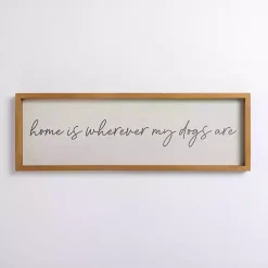 New Kirklands Home Wherever My Dogs Are Wood Wall Plaque White