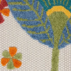 Best Kirklands Home Whimsical Flowers Outdoor Area Rug, 6x9 Multi