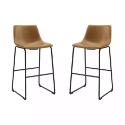 Kirklands Home Whiskey Faux Leather Bar Stools, Set of 2 Brown