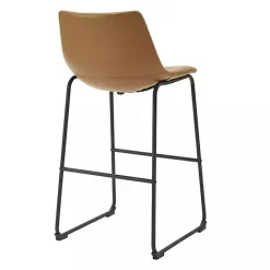 Kirklands Home Whiskey Faux Leather Bar Stools, Set of 2 Brown