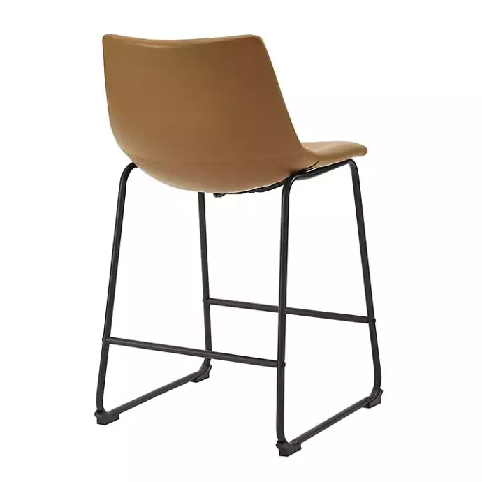 Clearance Kirklands Home Whiskey Faux Leather Counter Stools, Set of 2 Brown