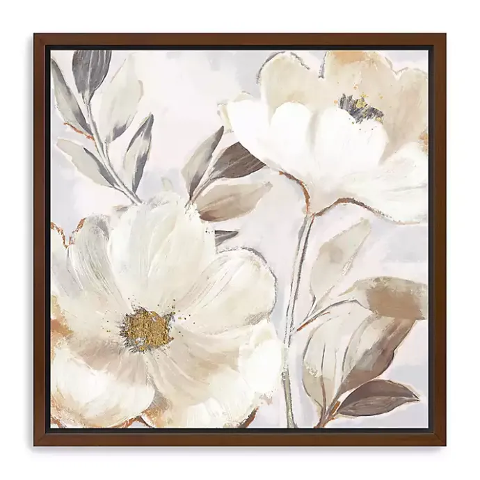 Sale Kirklands Home Whisper White Florals Framed Canvas Art Print