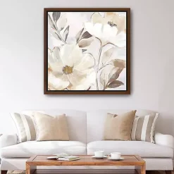 Sale Kirklands Home Whisper White Florals Framed Canvas Art Print